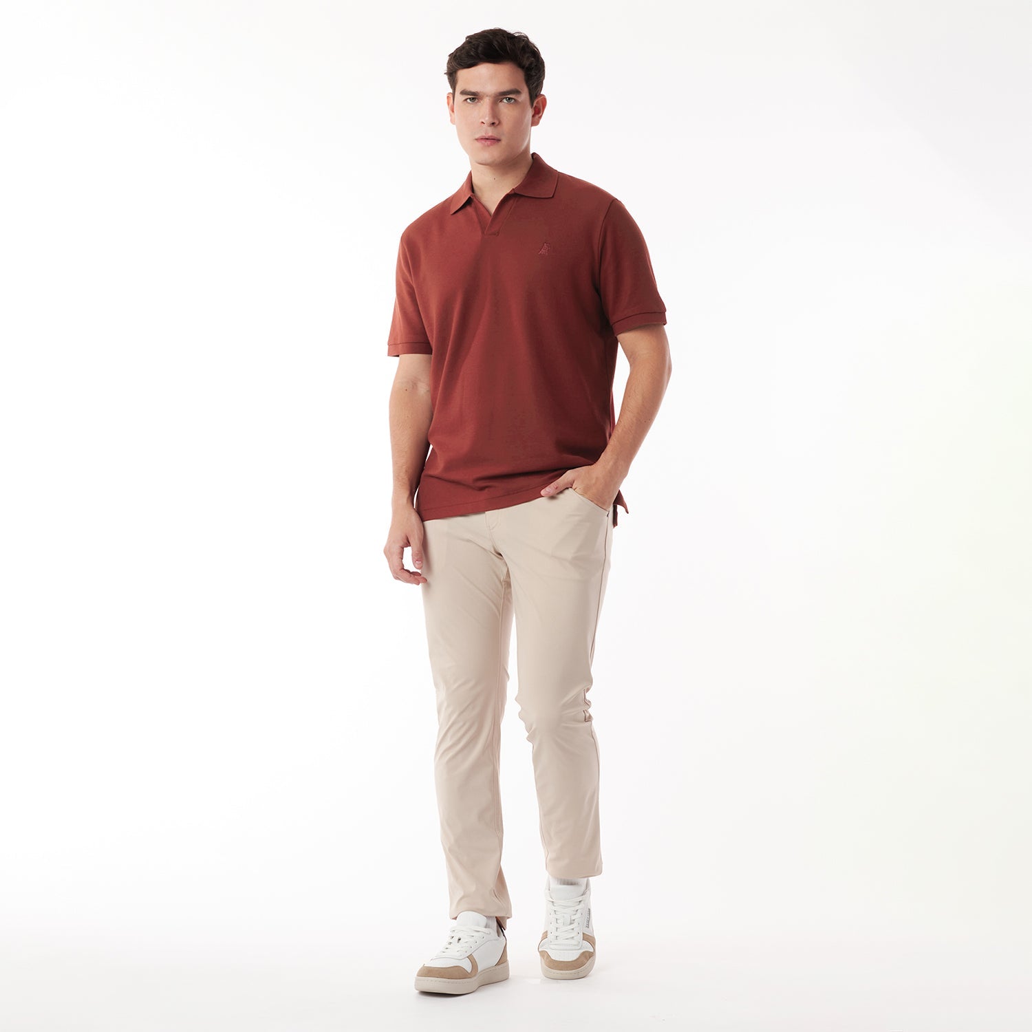 Men's Buttonless Polo Shirt - JAMES BARK