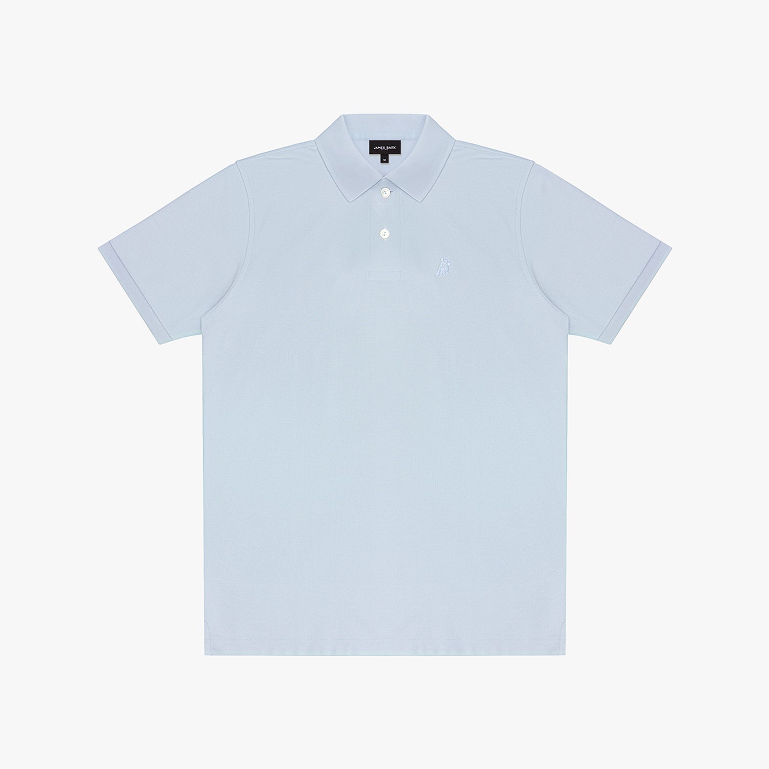 Light blue polo shirt on a white background