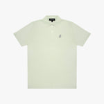 Light green polo shirt with a small logo on a white background