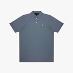 Blue polo shirt on a white background