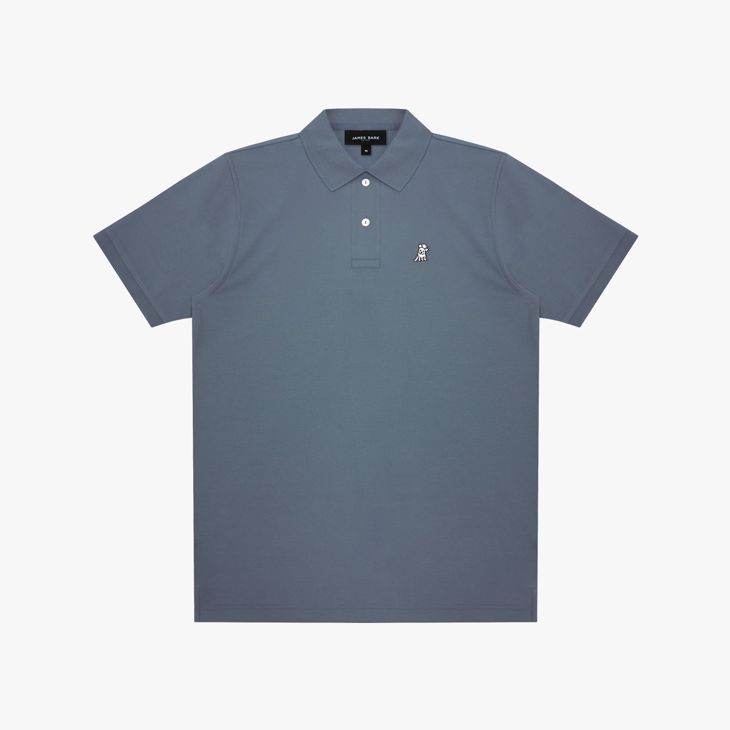 Blue polo shirt on a white background