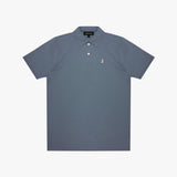 Blue polo shirt on a white background
