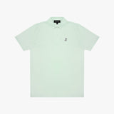 Light green polo shirt with a small logo on a white background