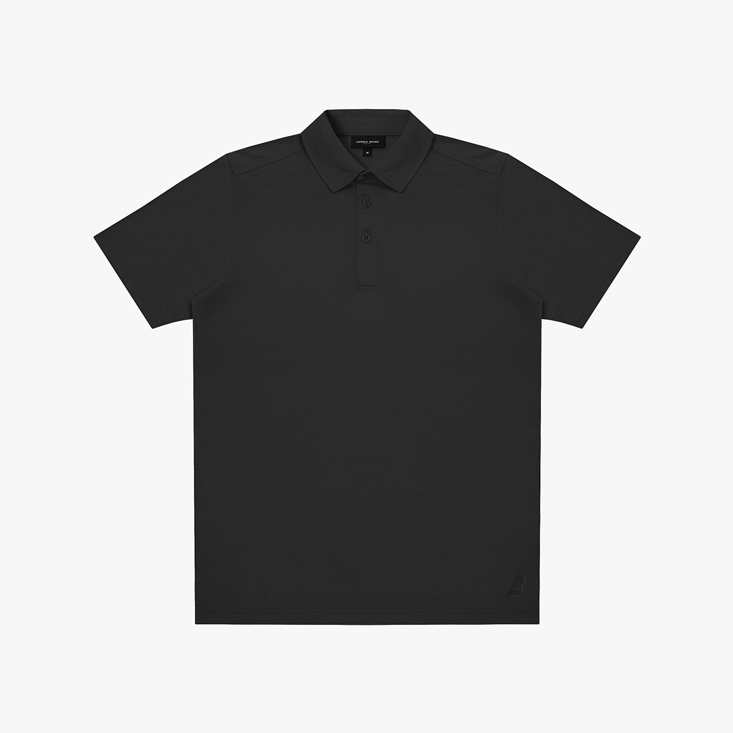 Black polo shirt on a white background