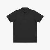 Black polo shirt on a white background