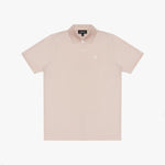 Beige polo shirt on a white background