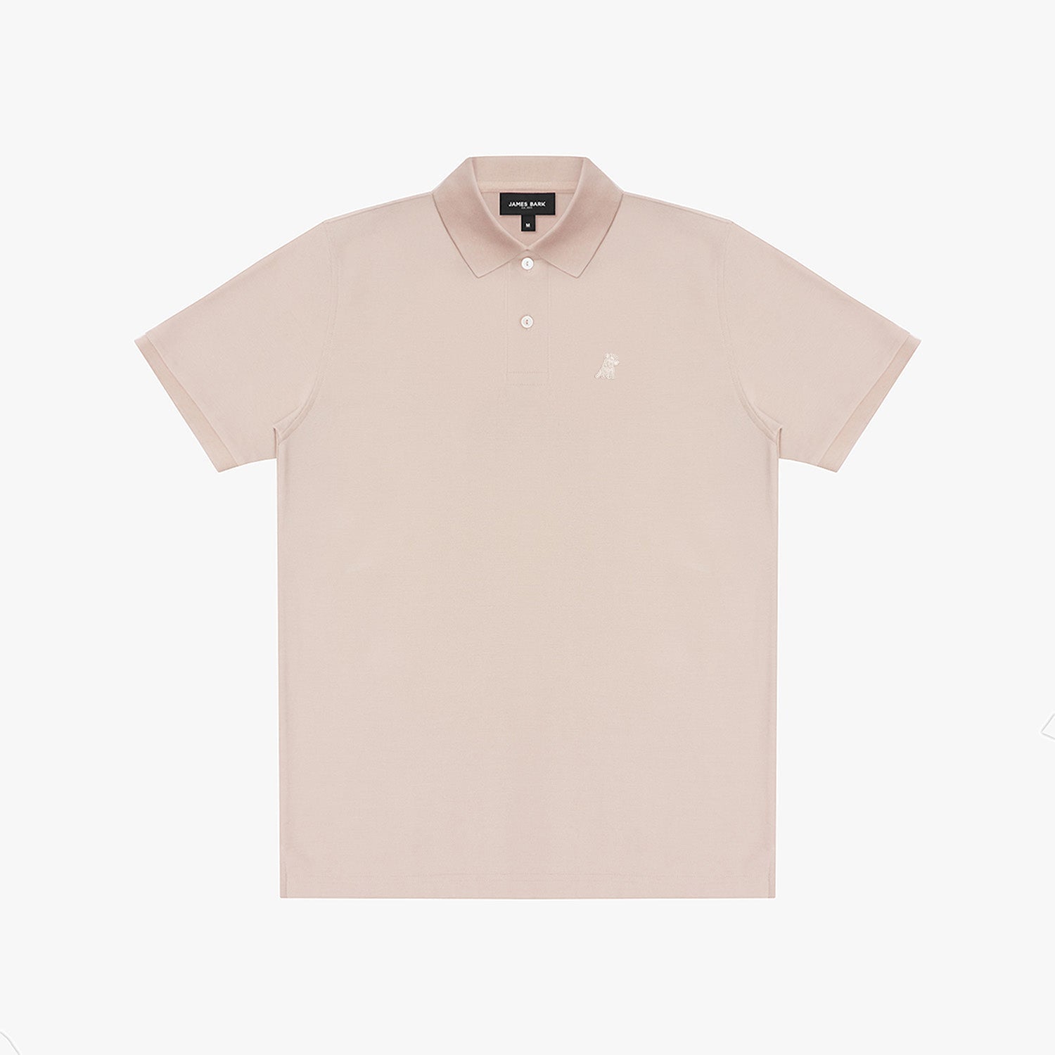 Beige polo shirt on a white background