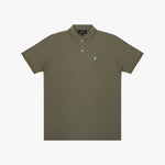 Green polo shirt on a white background