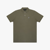 Green polo shirt on a white background