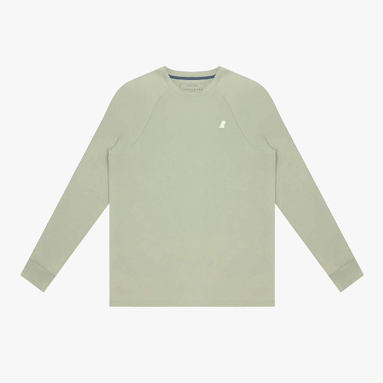 Light green long-sleeve rashguard on a white background