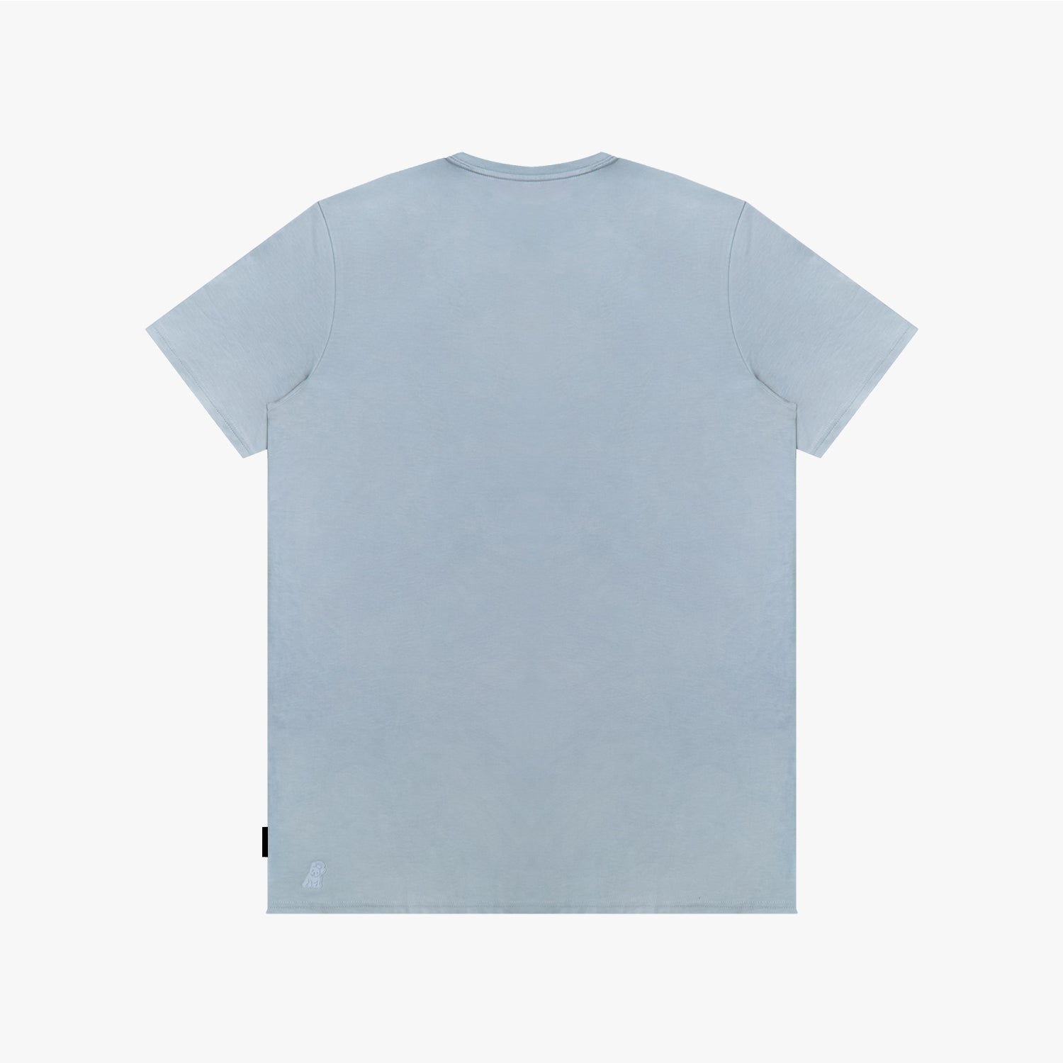 Back picture of the light blue t-shirt on a white background