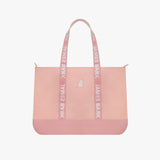 The James Bark tote bag in a two-tone pink design with branded straps and a centered dog logo