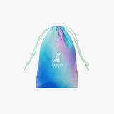 Gradient drawstring bag with 'James Bark' branding on a white background