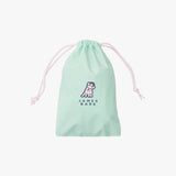 Mint green drawstring bag with 'James Bark' logo on a white background