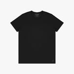 Black t-shirt on a white background