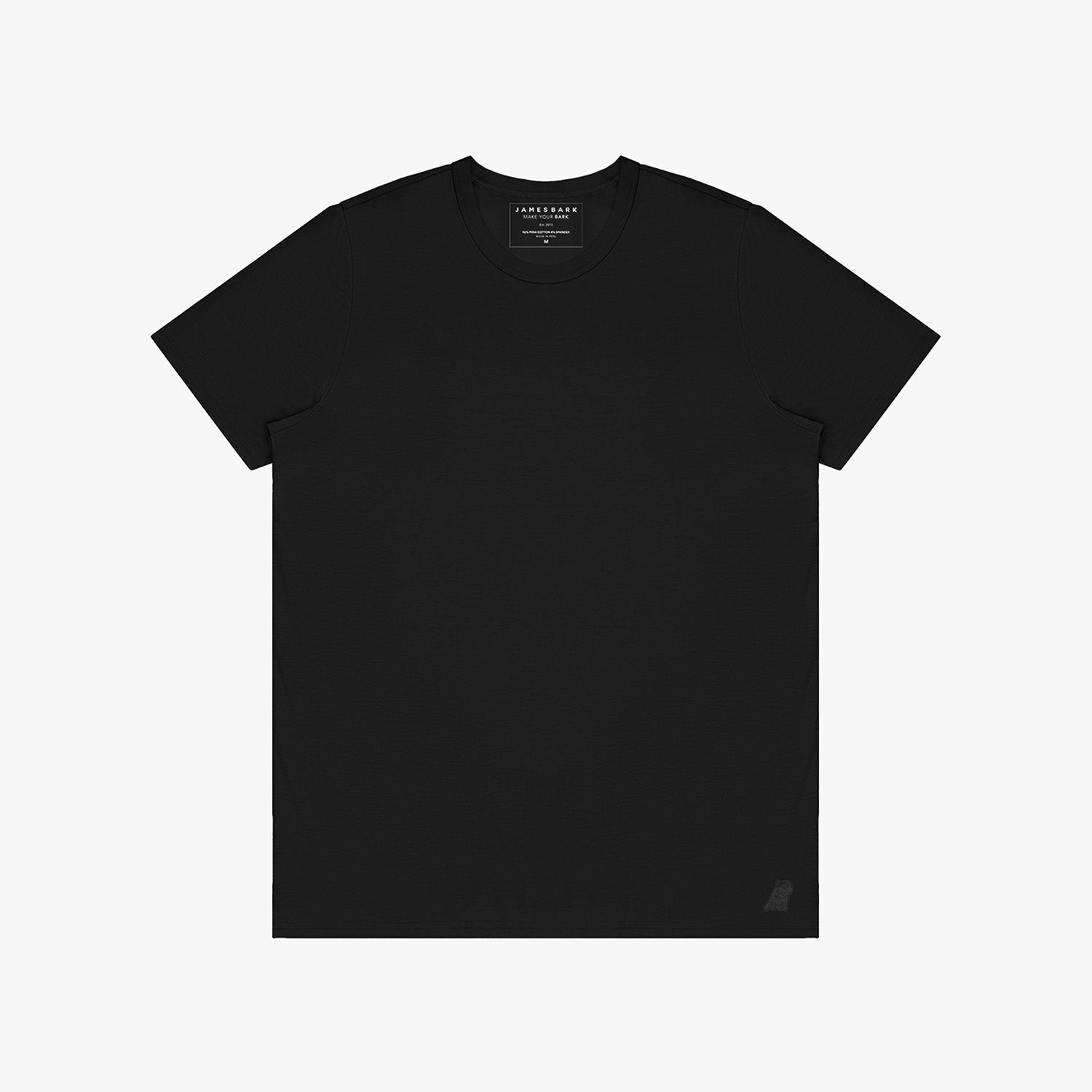 Black t-shirt on a white background