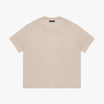 Back view of a beige t-shirt on a white background