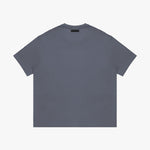 Back view of a plain gray t-shirt on a white background